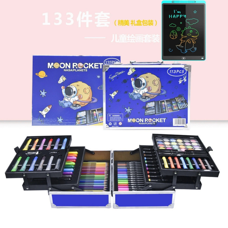 ブラシ子供用お絵かきボードギフト水彩ペン絵画セット洗えるカラーペン絵画カラーブラシクレヨンオイルパステル|undefined