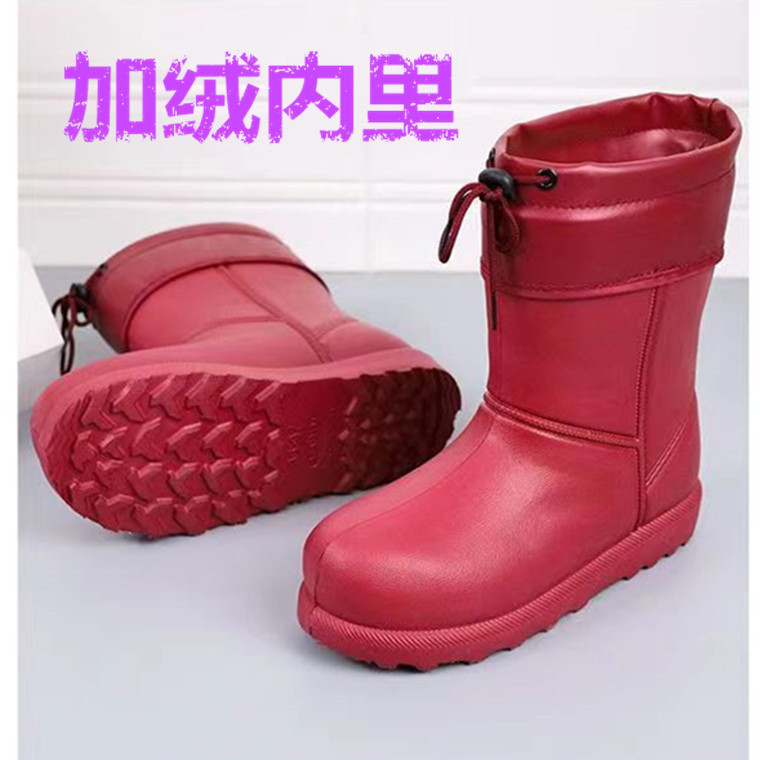 대추 붉은 [먼지 입] 여성 면화 부츠