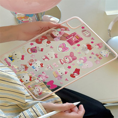 卡通貓咪貼紙適用蘋果iPad保護套2021平板外殼11英寸air4磁吸10女