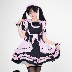黒粉少女lolitaメイド服cos服かわいい猫鈴アニメコスプレロリータワンピース