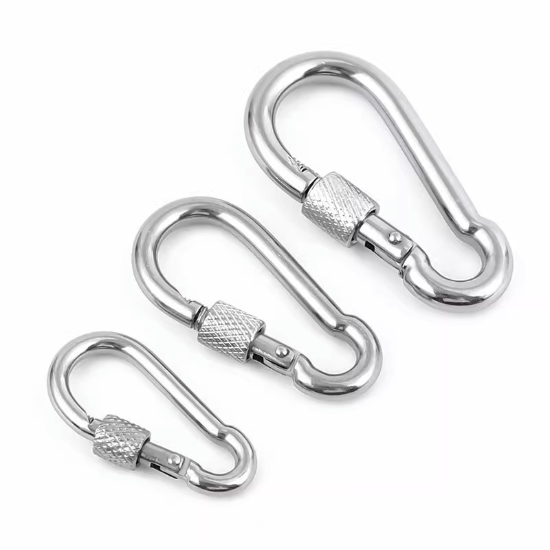 304不锈钢弹簧扣攀爬保险钩钩登山扣扣葫芦钩锁扣弹簧扣