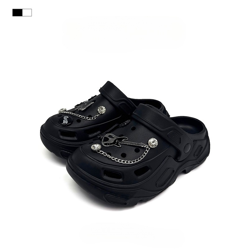 Rock Cat Clogs for Men, Summer Outdoor Beach Sandals for Women, Thick-Soled High-Value Couple Versatile Ins Slippers