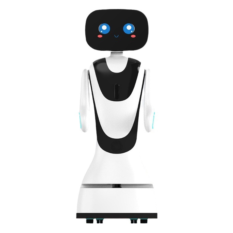 Explicación inteligente Recepción servicio de robot de bienvenida Diálogo de voz sala de exposiciones comerciales Hotel consulta automática Q & A publicidad