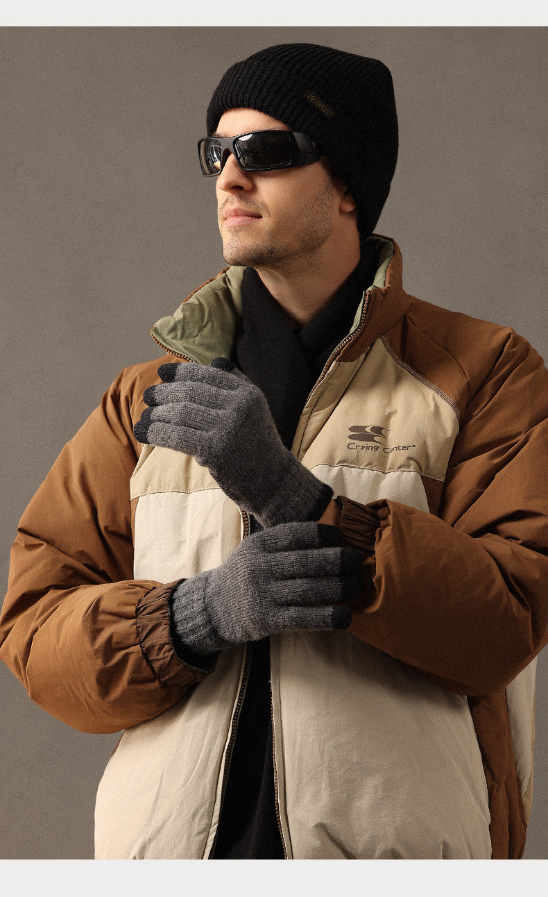 Filato lavorato a maglia da uomo, autunno e inverno, scrittura con le dita, ciclismo all'aperto, spesso, resistente al freddo, touch screen caldo_voghion.com