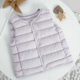 Children's down Vest Autumn and Winter New Style Girls' White Duck down Vest Warm Light down Vest Inner Liner Boy's Vest