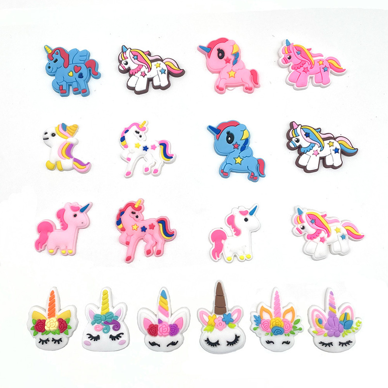 Unicorn series garden hole shoes shoes flower shoe buckle PVC decorative accessories cute cartoon shoes flower diy