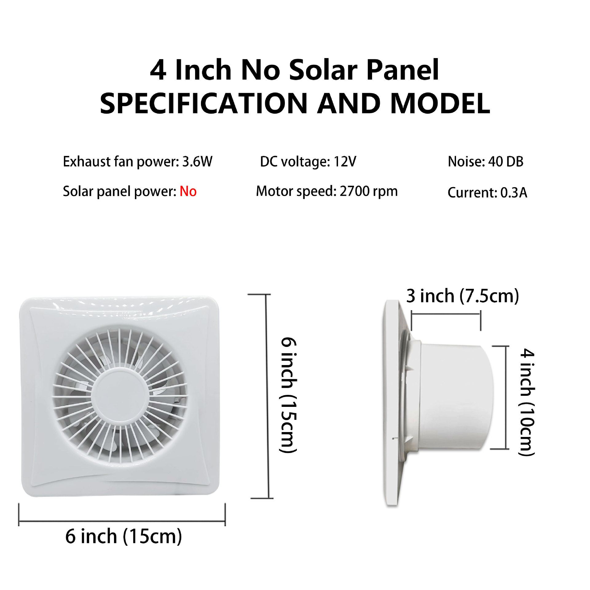 화이트 모델 - 태양광 패널이 없는 4인치