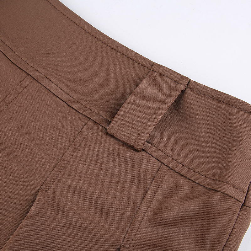 high waist solid color casual pleated skirt NSLQ40152