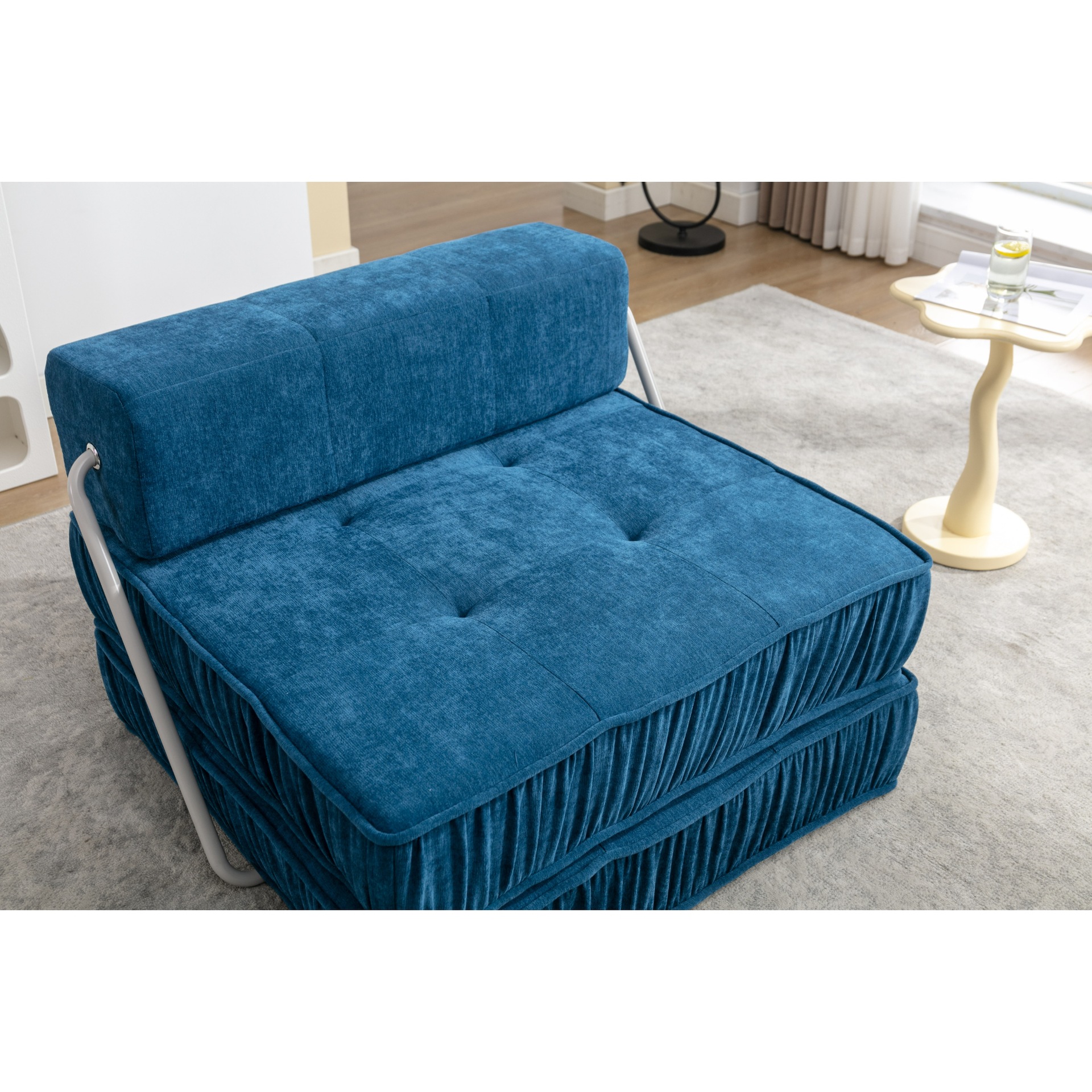 Luz de lujo pequeño bloque de tofu sofá cama individual dormitorio sofá perezoso sofá cama plegable sofá cama doble uso image 2