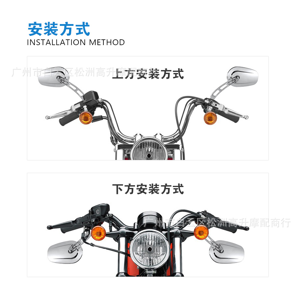 Cross-Border Hot-Selling Harley Motorcycle Retro Model Rearview Mirror 883 Large Glide Rearview Mirror Reflector