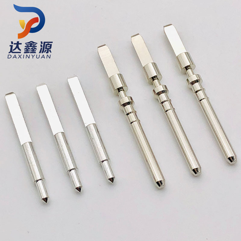 达鑫源现货扁位圆针 航空插扁插连接器0.8|2.4切扁端子铜针插针pi
