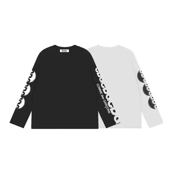 Comme des Garçons Japanese Streetwear Sleeve Logo Relaxed Fit Long-Sleeve T-Shirt