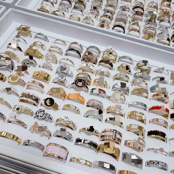 Fashion Trend Special Price New Popular Titanium Steel Ring Women's Mixed High Quality Color-Preserving Ring Jewelry Factory Direct Sale