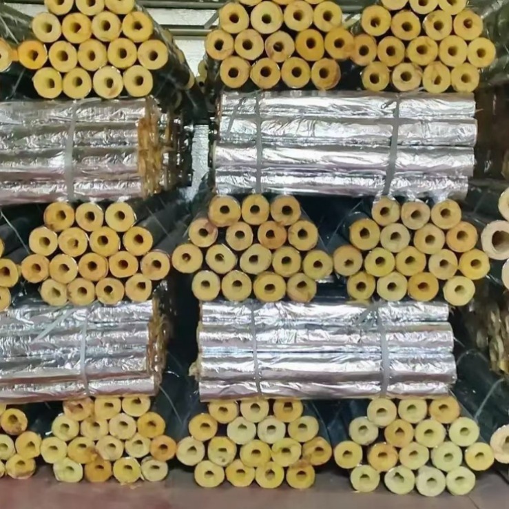 开口自粘玻璃棉管蒸汽管道铝箔保温棉岩棉管壳耐高温离心玻璃棉管