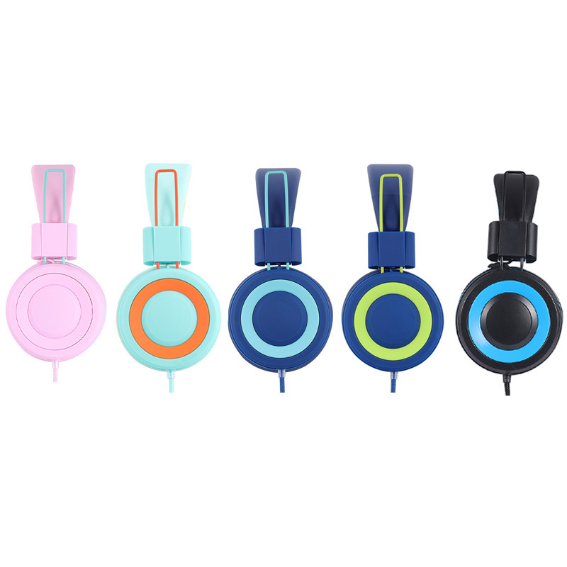 E-Commerce popular de los niños Auriculares auriculares con cable color portátil tableta teléfono móvil aprendizaje clase en línea regalo auriculares