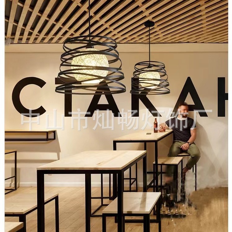 Estilo industrial nórdico personalidad creativa simple restaurante moderno Hotpot Bar Bar Barbería Landelier de cabeza única