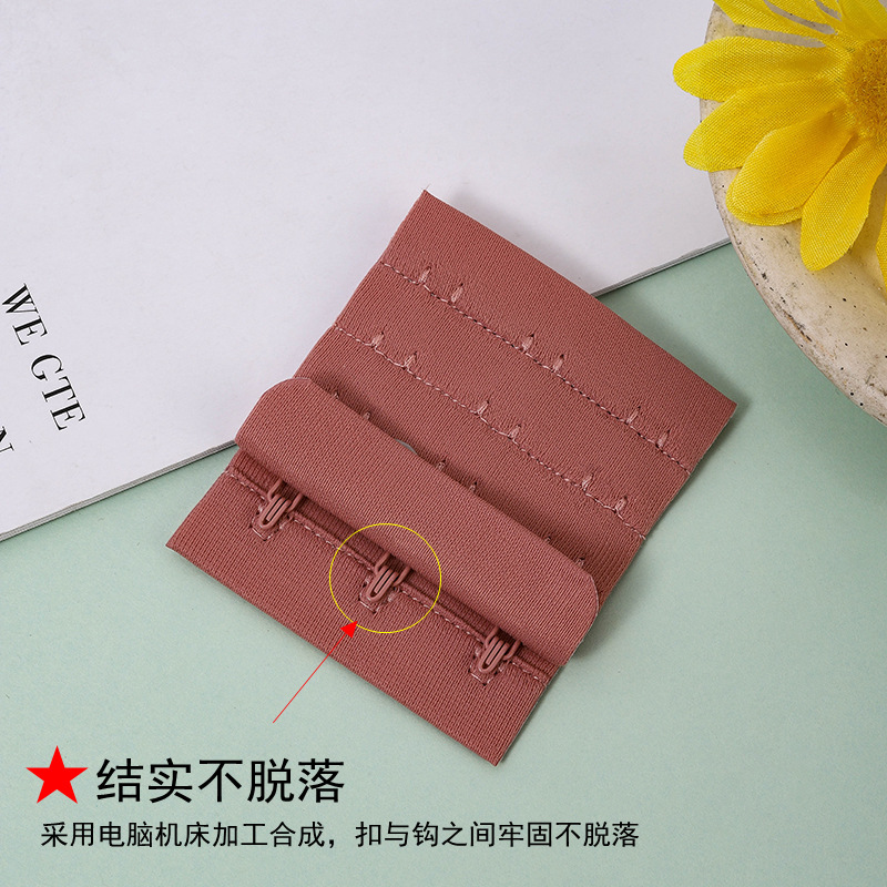 Supersoft Four-Row Three-Button Bra with Matching Fabric Hooks, Bra Back Clasp, Cup Bra Yoga Clothes Back Hook, Swimsuit Hook for Women