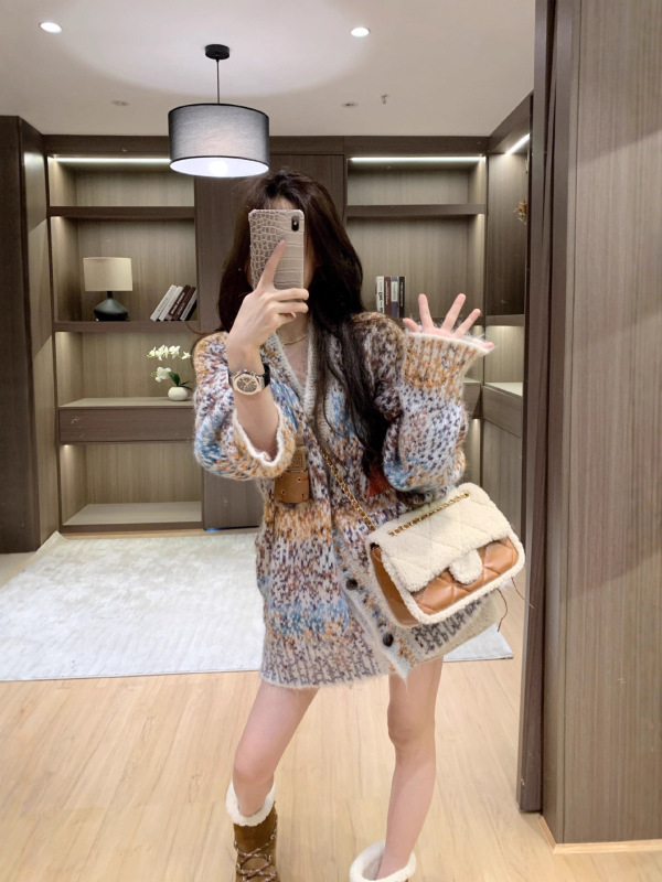 毛衣慵懒高级感女中长款减龄针织开衫巨好看的早秋上衣|undefined
