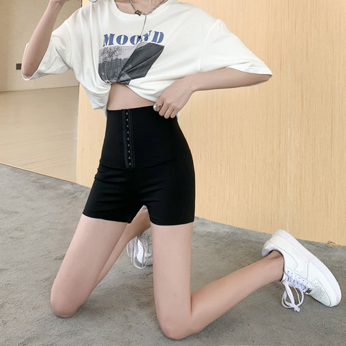 New Summer Outfit, Abdominal Cinching Buttoned Thin Waist Cincher, Hip Lifting, Anti-Bleeding, Barbie Sharkskin Three-Quarter Leggings for Women to Wear Outside