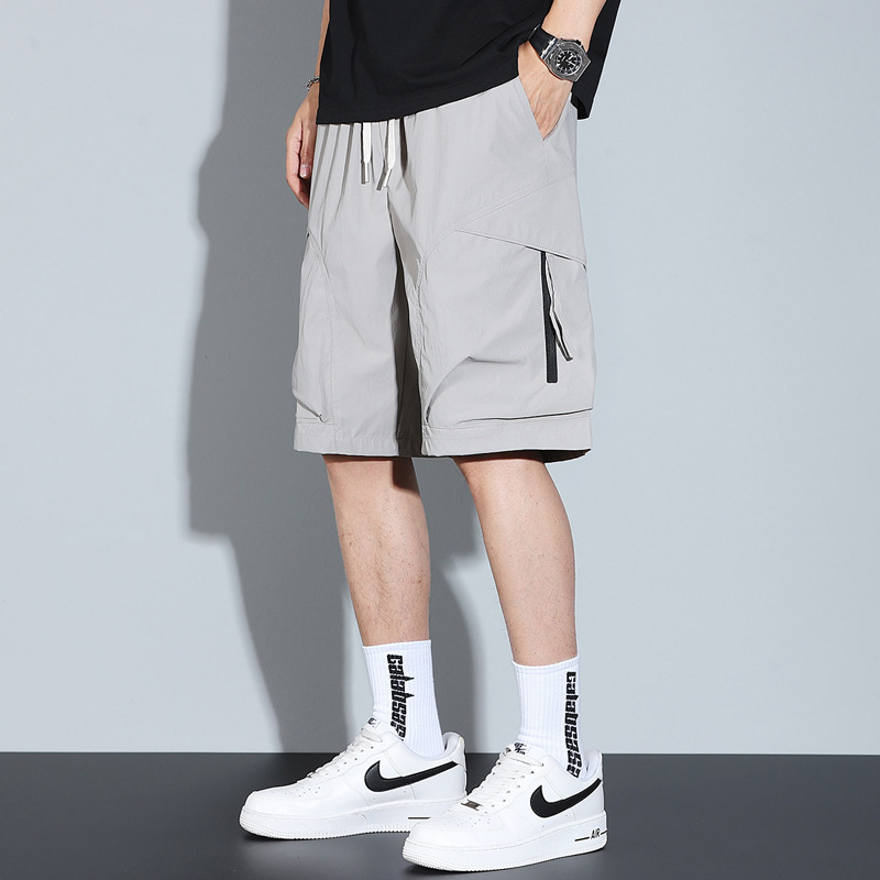 Ice Silk Casual Tooling Shorts Men's 2025 Summer New Arrival Loose All-Match American Style Quick-Dry Banned Breeches Sports Style