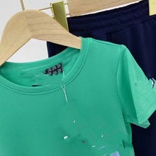 061705   夏季新款~兒童韓版字母圓領T恤套裝  一件代發