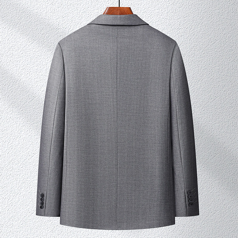 Áo vest công sở nam len pha không cần là ủi, mỏng nhẹ, màu trơn, ôm dáng, một hàng hai nút — Màu xám, Màu đen, Xanh hải quân