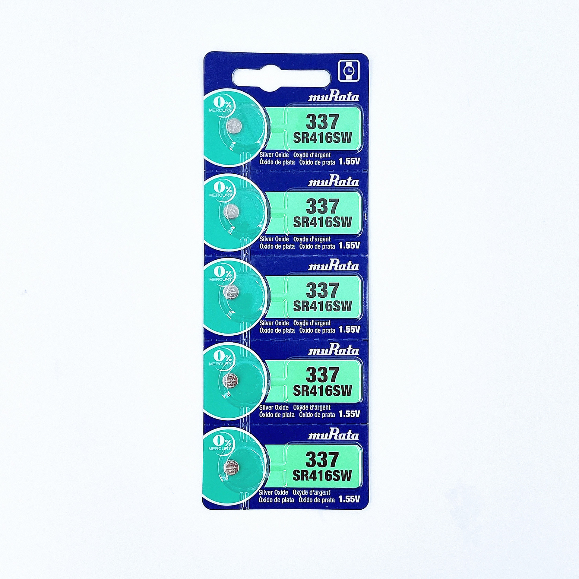 日本原装村田MURATA 337 SR416SW 1.55V 纽扣电池 卡装1粒