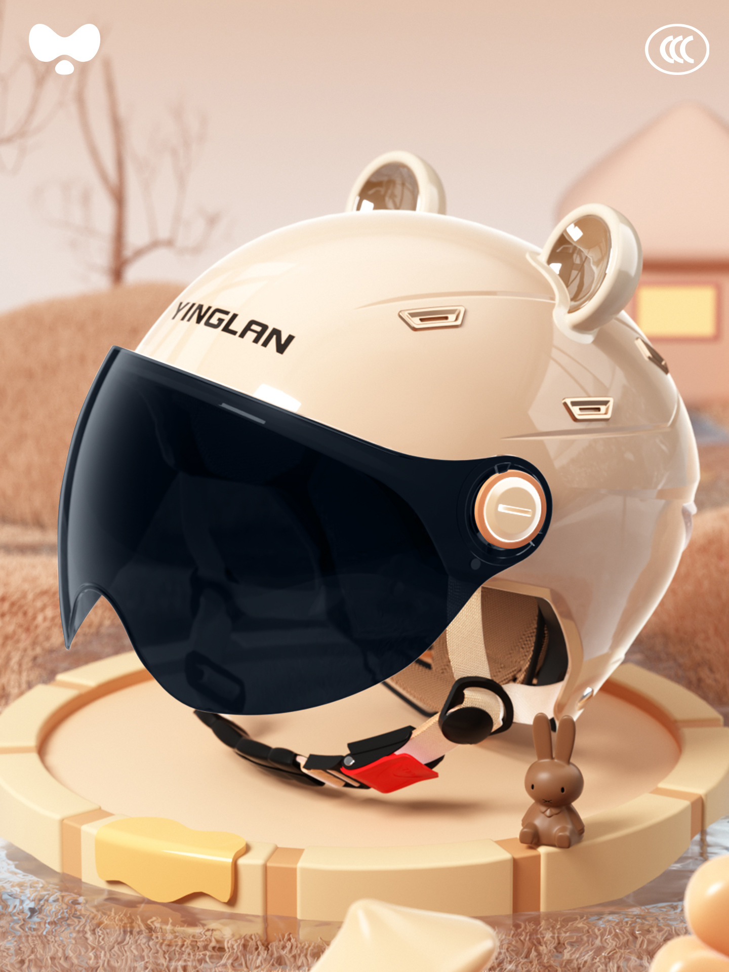 Visor Warm Winter – Universal Motosiklet kaskı (dəbilqə) - 3c-single-visor-coffee-sunscreen-short-visor-class-a-new-national-standard-one-size