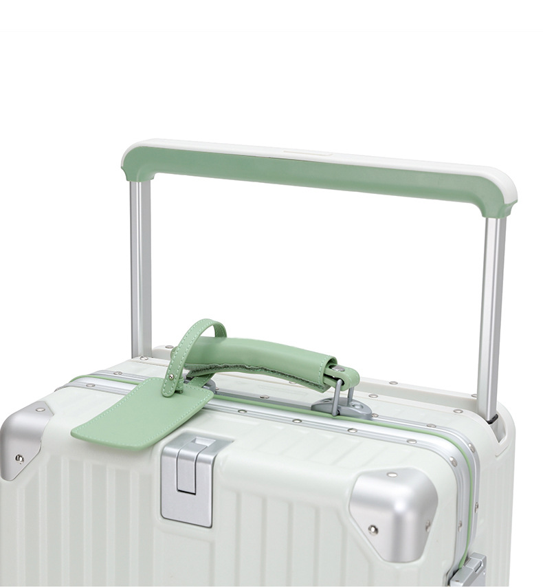 Vali nhôm khung rộng 2025 có giá để cốc, bánh xe trượt, size 20/24/26 inch — Màu đen với màu cam [móc bên bánh xe trượt băng rộng], Trắng với cam [móc bên bánh xe trượt băng rộng], Màu đen với màu xanh lá cây [móc bên bánh xe trượt băng rộng], Trắng với xanh lá cây [móc bên bánh xe trượt băng rộng] chi tiết 8