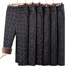 中老年人女裤冬季奶奶保暖裤子三层加厚棉裤加绒外穿妈妈高腰长裤