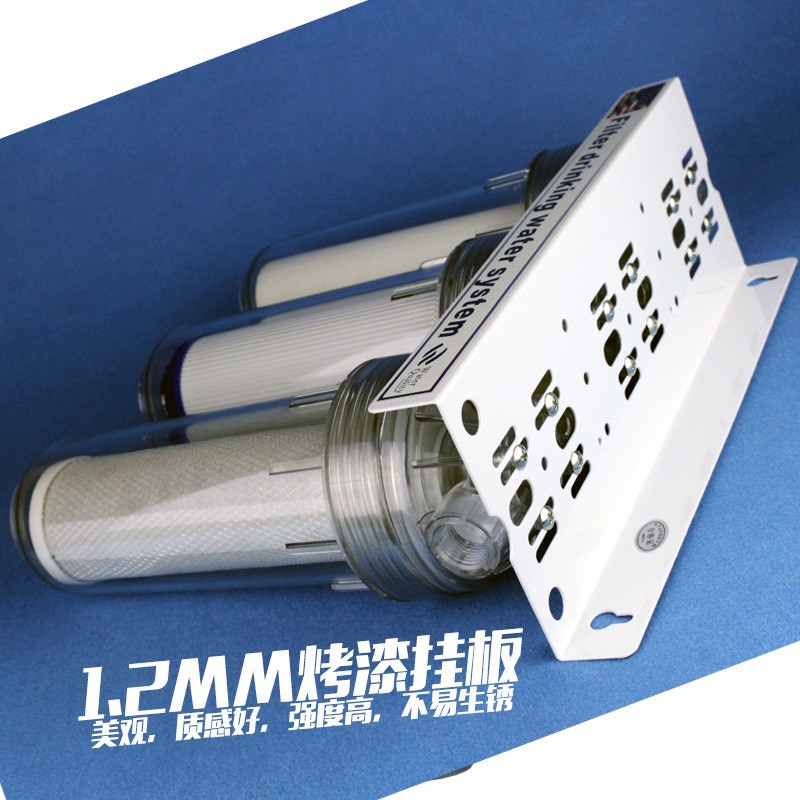 Purificador de agua de tubería de tres niveles Purificador de agua frontal a prueba de explosiones transparente para mascotas Filtro de protección de electrodomésticos de agua de 10 pulgadas al por mayor