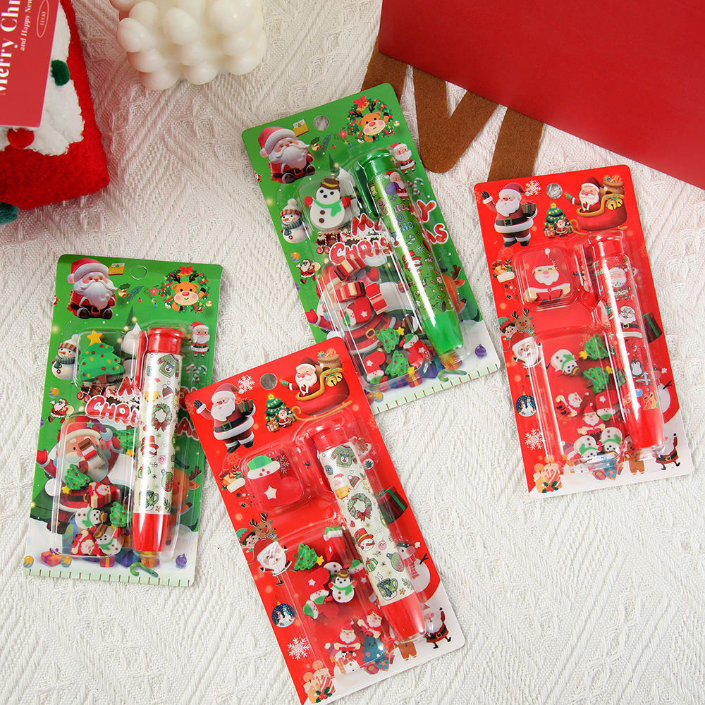 2025 dibujos animados de Navidad borradores de bolígrafo bolígrafo borradores navideños pequeños regalos papelería