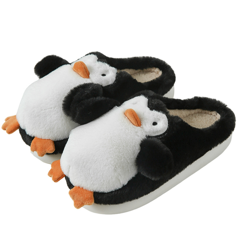 Pingüino Cow Cute Cow Zapatillas de algodón Comercio exterior Personalización transfronteriza Hombres y mujeres Calidez Zapatillas de algodón de felpa Baotou