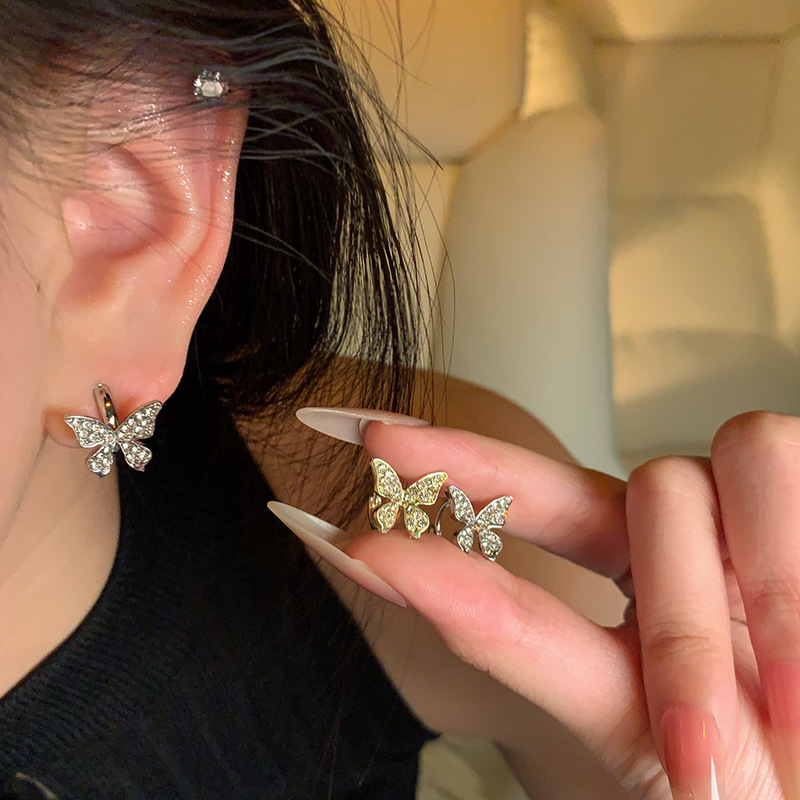 Exquisite Butterfly Zircon Earrings Luxury Full Diamond Design_voghion.com