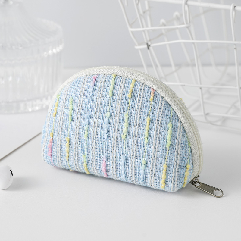 Bolsa de maquillaje de alta capacidad de rayas arco iris japonesa bolsa de toalla de almacenamiento de lápiz labial bolsa de lavado de cosméticos