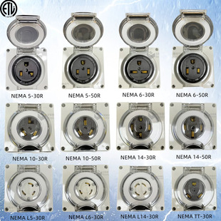 Factory Direct Sales American standard outdoor waterproof socket ETL new energy car RV outdoor waterproof splash-proof socket