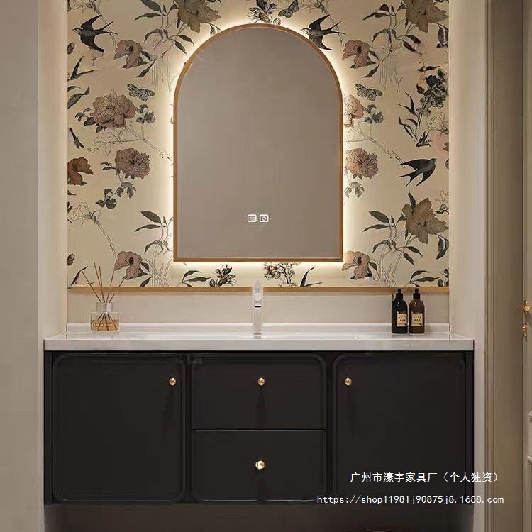 American French Style Smart Bathroom Cabinet Modern Light Luxury Wash Basin Wash Basin Cabinet Vintage Toilet Wash Table Bathroom Cabinet