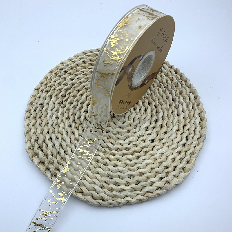 2,5 cm hilo de nieve dorado cinta hilo transparente Rosa barra bandeja DIY flor hecha a mano caja de regalo cinta de embalaje lote