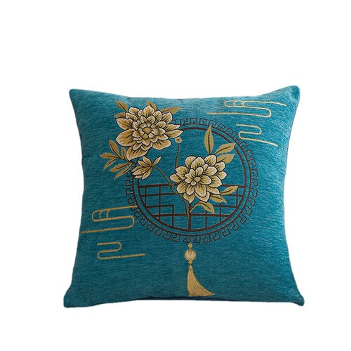 Business Gift Companion Gift Chenille Floral Sofa Cushion 45 Square Bedside Large Cushion