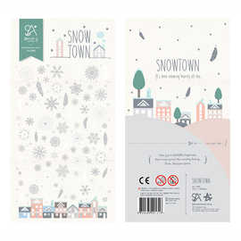 韩国贴纸sonia.2045 雪花冬季手账帐素材儿童相框文具装饰
