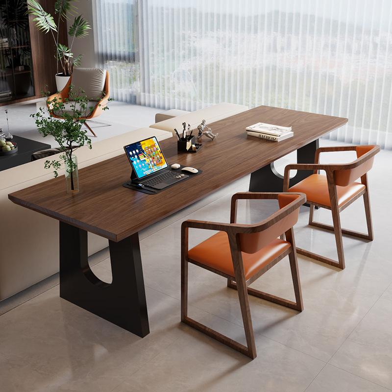 Solid Wood Long Table Simple Desk Home Living Room Dining Table Rectangular Computer Table Medieval French Table Office Desk