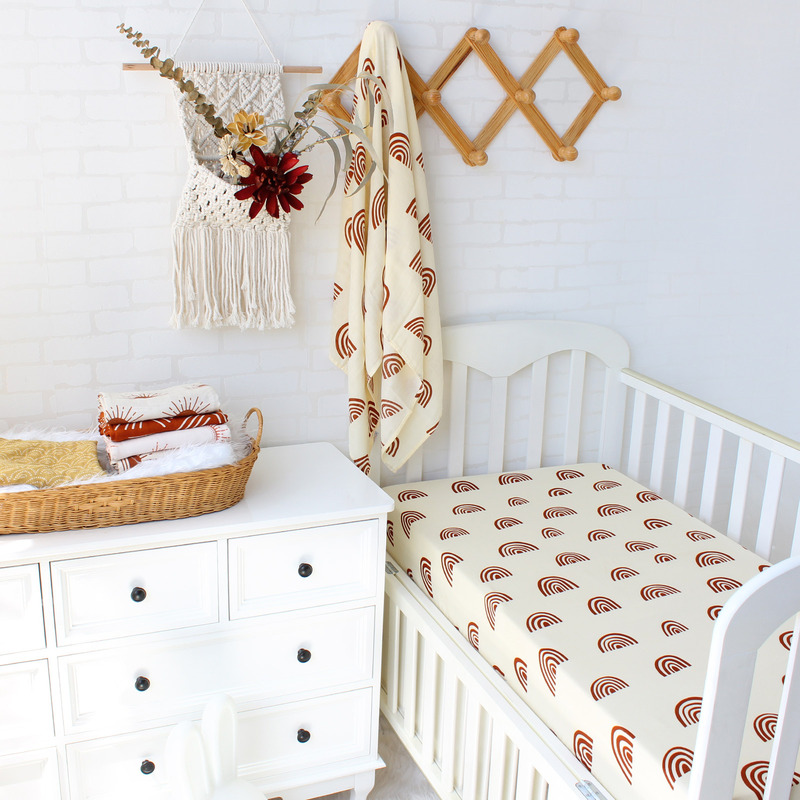 Cross-border Hot Sale Europe America Standard Size Bamboo Cotton Gauze Crib Bed Hat Removable Children Bed Cover Bed Sheet