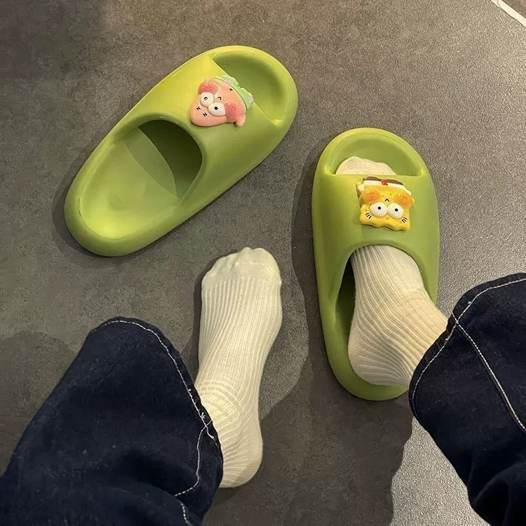 EVA slide slippers, chubby platform, non‑slip indoor/outdoor, sizes 36–41