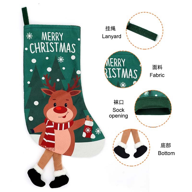 Calcetines de Navidad transfronterizos calcetines de regalo para niños colgantes de árbol de Navidad bolsas de caramelo decoración colgantes de decoración para el hogar de Navidad image 5