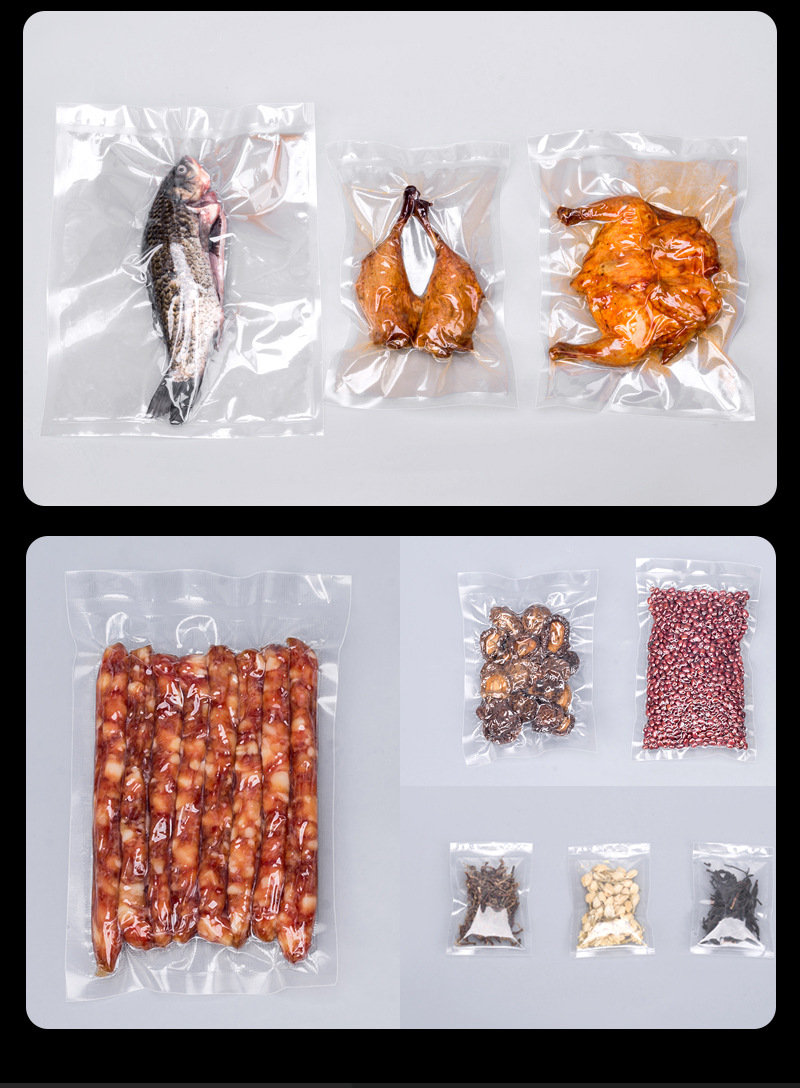 Gıda vakum torbası ticari parlak plastik kilitli torba plastik şeffaf polyester taze tutma çantası vakum sıkıştırma torbası toptan