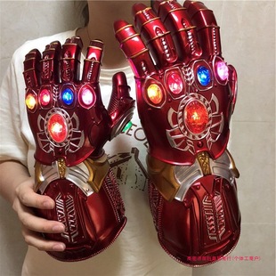 Avengers Iron Man Gloves Movable Gemstone Glowing Children's Toy Thanos Gloves Retro Style Props
