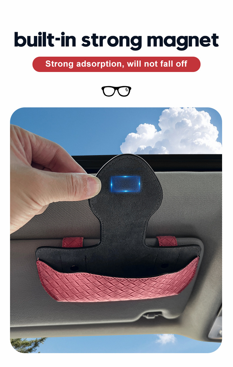 Car glasses case, sun visor glasses case, in-car automotive interior accessories, glasses holder, sunglasses, glasses bag