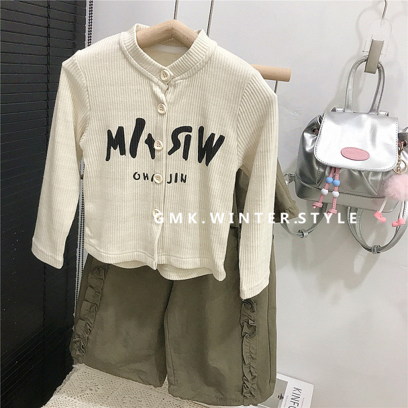 女童韩版套装春秋款新款儿童洋气时髦秋装女宝宝荷叶裤两件套外贸|undefined