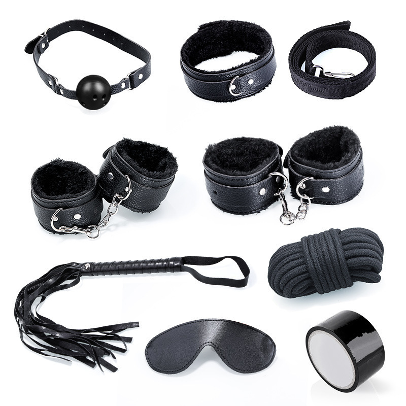 Conjunto de 8 piezas de cuero de peluche, conjunto de atracción sexual alternativa para adultos 50 / caja