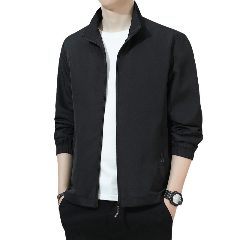 Otoño y invierno chaqueta de tamaño grande hombre otoño estilo coreano suelto de cuello vertical chaqueta de moda guapo chaqueta casual image 6
